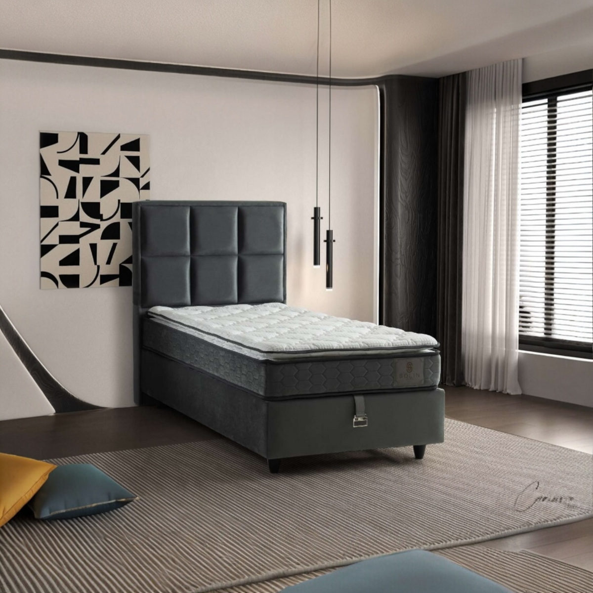 Boxspring Hasir met Emma Matras – Compact, Luxe en Super Comfortabel